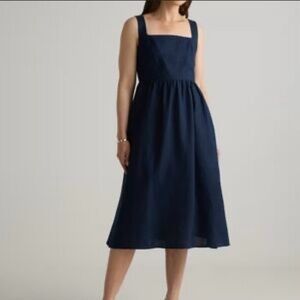 Elegant Navy Blue Midi Dress